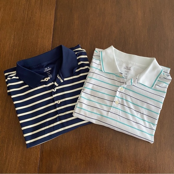 Haggar Cool Performance Striped Golf Polos 2 pc Set Size Large - Picture 15 of 15